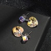 image:imageCube Austrian Crystal Heart Drop Dangle Earrings for Women Sterling Silver Stud Earrings HypoallergenicAurora Borealis