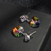 image:imageCube Austrian Crystal Heart Drop Dangle Earrings for Women Sterling Silver Stud Earrings HypoallergenicRainbow