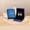 image:imageCushion Cut Austrian Crystal Bow Dangle Drop Earrings for Women  14K gold plated brasscushion cut crystalcute bow designhook earringsgift boxAir Blue Opal