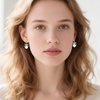 image:imageCushion Cut Austrian Crystal Bow Dangle Drop Earrings for Women  14K gold plated brasscushion cut crystalcute bow designhook earringsgift boxAir Blue Opal