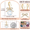 image:imageCushion Cut Austrian Crystal Bow Dangle Drop Earrings for Women  14K gold plated brasscushion cut crystalcute bow designhook earringsgift boxAir Blue Opal