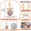 image:imageCushion Cut Austrian Crystal Bow Dangle Drop Earrings for Women  14K gold plated brasscushion cut crystalcute bow designhook earringsgift boxAntique Pink