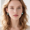 image:imageCushion Cut Austrian Crystal Bow Dangle Drop Earrings for Women  14K gold plated brasscushion cut crystalcute bow designhook earringsgift boxAquamarine