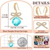 image:imageCushion Cut Austrian Crystal Bow Dangle Drop Earrings for Women  14K gold plated brasscushion cut crystalcute bow designhook earringsgift boxAquamarine
