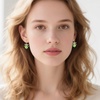 image:imageCushion Cut Austrian Crystal Bow Dangle Drop Earrings for Women  14K gold plated brasscushion cut crystalcute bow designhook earringsgift boxFern Green