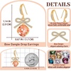 image:imageCushion Cut Austrian Crystal Bow Dangle Drop Earrings for Women  14K gold plated brasscushion cut crystalcute bow designhook earringsgift boxPadparadscha