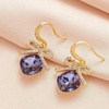 image:imageCushion Cut Austrian Crystal Bow Dangle Drop Earrings for Women  14K gold plated brasscushion cut crystalcute bow designhook earringsgift boxTanzanite