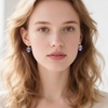 image:imageCushion Cut Austrian Crystal Bow Dangle Drop Earrings for Women  14K gold plated brasscushion cut crystalcute bow designhook earringsgift boxTanzanite