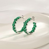 image:imageDazzling Multicolor Austrian Crystal 14K Gold Plated Hoop Earrings for Women Fashion Hypoallergenic Jewelry GiftGreen Crystal  Silvertone