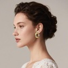image:imageDazzling Multicolor Austrian Crystal 14K Gold Plated Hoop Earrings for Women Fashion Hypoallergenic Jewelry GiftMulticolored Goldtone