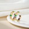 image:imageDazzling Multicolor Austrian Crystal 14K Gold Plated Hoop Earrings for Women Fashion Hypoallergenic Jewelry GiftMulticolored Goldtone