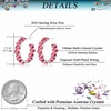 image:imageDazzling Multicolor Austrian Crystal 14K Gold Plated Hoop Earrings for Women Fashion Hypoallergenic Jewelry GiftPink Crystal  Silvertone