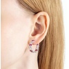 image:imageDazzling Multicolor Austrian Crystal 14K Gold Plated Hoop Earrings for Women Fashion Hypoallergenic Jewelry GiftPink Main CrystalSilvertone