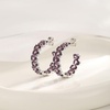 image:imageDazzling Multicolor Austrian Crystal 14K Gold Plated Hoop Earrings for Women Fashion Hypoallergenic Jewelry GiftPurple Crystal  Silvertone