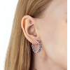 image:imageDazzling Multicolor Austrian Crystal 14K Gold Plated Hoop Earrings for Women Fashion Hypoallergenic Jewelry GiftPurple Crystal  Silvertone