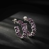 image:imageDazzling Multicolor Austrian Crystal 14K Gold Plated Hoop Earrings for Women Fashion Hypoallergenic Jewelry GiftPurple Crystal  Silvertone