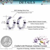 image:imageDazzling Multicolor Austrian Crystal 14K Gold Plated Hoop Earrings for Women Fashion Hypoallergenic Jewelry GiftPurple Main CrystalSilvertone