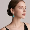 image:imageEVEVIC Austrian Crystal Baroque Teardrop Dangle Earrings for Women  14K GoldPlatedHypoallergenicBrilliant FacetsFluid MovementEasyWear Fishhook FitFor Daily Wear And Special OccasionsBermuda Blue