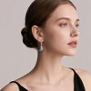 image:imageEVEVIC Austrian Crystal Baroque Teardrop Dangle Earrings for Women  14K GoldPlatedHypoallergenicBrilliant FacetsFluid MovementEasyWear Fishhook FitFor Daily Wear And Special OccasionsGreyBlack