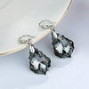 image:imageEVEVIC Austrian Crystal Baroque Teardrop Dangle Earrings for Women  14K GoldPlatedHypoallergenicBrilliant FacetsFluid MovementEasyWear Fishhook FitFor Daily Wear And Special OccasionsGreyBlack