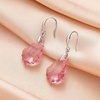 image:imageEVEVIC Austrian Crystal Baroque Teardrop Dangle Earrings for Women  14K GoldPlatedHypoallergenicBrilliant FacetsFluid MovementEasyWear Fishhook FitFor Daily Wear And Special OccasionsPink