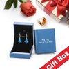 image:imageEVEVIC Austrian Crystal Baroque Teardrop Dangle Earrings for Women  14K GoldPlatedHypoallergenicBrilliant FacetsFluid MovementEasyWear Fishhook FitFor Daily Wear And Special OccasionsBermuda Blue