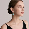 image:imageEVEVIC Austrian Crystal Baroque Teardrop Dangle Earrings for Women  14K GoldPlatedHypoallergenicBrilliant FacetsFluid MovementEasyWear Fishhook FitFor Daily Wear And Special OccasionsAquamarine