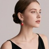 image:imageEVEVIC Austrian Crystal Baroque Teardrop Dangle Earrings for Women  14K GoldPlatedHypoallergenicBrilliant FacetsFluid MovementEasyWear Fishhook FitFor Daily Wear And Special OccasionsRed