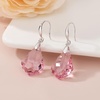image:imageEVEVIC Austrian Crystal Baroque Teardrop Dangle Earrings for Women  14K GoldPlatedHypoallergenicBrilliant FacetsFluid MovementEasyWear Fishhook FitFor Daily Wear And Special OccasionsPink