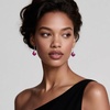 image:imageEVEVIC Austrian Crystal Baroque Teardrop Dangle Earrings for Women  14K GoldPlatedHypoallergenicBrilliant FacetsFluid MovementEasyWear Fishhook FitFor Daily Wear And Special OccasionsFuchsia