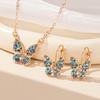 image:imageEVEVIC Austrian Crystal Butterfly Pendant Necklaces and Earrings Jewelry Set Purple