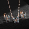 image:imageEVEVIC Austrian Crystal Butterfly Pendant Necklaces and Earrings Jewelry Set Purple