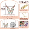 image:imageEVEVIC Austrian Crystal Colorful Butterfly Pendant Necklace for Women  162 adjustable chain14K gold plated brassmulticolored austrian crystallobster claspgift boxdelicate butterfly designGreen OpalAurora Borealis Crystal