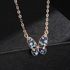 image:imageEVEVIC Austrian Crystal Colorful Butterfly Pendant Necklace for Women  162 adjustable chain14K gold plated brassmulticolored austrian crystallobster claspgift boxdelicate butterfly designPurple Main CrystalRose Goldtone