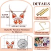 image:imageEVEVIC Austrian Crystal Colorful Butterfly Pendant Necklace for Women  162 adjustable chain14K gold plated brassmulticolored austrian crystallobster claspgift boxdelicate butterfly designRed Main CrystalRose Goldtone