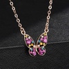 image:imageEVEVIC Austrian Crystal Colorful Butterfly Pendant Necklace for Women  162 adjustable chain14K gold plated brassmulticolored austrian crystallobster claspgift boxdelicate butterfly designRose Main CrystalRose Goldtone