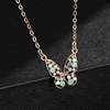 image:imageEVEVIC Austrian Crystal Colorful Butterfly Pendant Necklace for Women  162 adjustable chain14K gold plated brassmulticolored austrian crystallobster claspgift boxdelicate butterfly designGreen OpalAurora Borealis Crystal