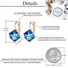 image:imageEVEVIC Austrian Crystal Cube Drop Leverback Earrings for Women  14K Rose GoldPlated HypoallergenicGeometric Cube EarringsCrystal Dangle StyleSecure Leverback ClosureGift for WomenBlue