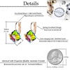 image:imageEVEVIC Austrian Crystal Cube Drop Leverback Earrings for Women  14K Rose GoldPlated HypoallergenicGeometric Cube EarringsCrystal Dangle StyleSecure Leverback ClosureGift for WomenRainbow
