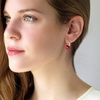 image:imageEVEVIC Austrian Crystal Cube Drop Leverback Earrings for Women  14K Rose GoldPlated HypoallergenicGeometric Cube EarringsCrystal Dangle StyleSecure Leverback ClosureGift for WomenRed