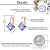 image:imageEVEVIC Austrian Crystal Cube Drop Leverback Earrings for Women  14K Rose GoldPlated HypoallergenicGeometric Cube EarringsCrystal Dangle StyleSecure Leverback ClosureGift for WomenVitrail Light