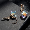 image:imageEVEVIC Austrian Crystal Cube Drop Leverback Earrings for Women  14K Rose GoldPlated HypoallergenicGeometric Cube EarringsCrystal Dangle StyleSecure Leverback ClosureGift for WomenAurora Boreali