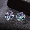 image:imageEVEVIC Austrian Crystal Cube Drop Leverback Earrings for Women  14K Rose GoldPlated HypoallergenicGeometric Cube EarringsCrystal Dangle StyleSecure Leverback ClosureGift for WomenVitrail Light