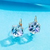 image:imageEVEVIC Austrian Crystal Cube Drop Leverback Earrings for Women  14K Rose GoldPlated HypoallergenicGeometric Cube EarringsCrystal Dangle StyleSecure Leverback ClosureGift for WomenVitrail Light