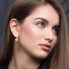 image:imageEVEVIC Austrian Crystal Cube Drop Leverback Earrings for Women  14K Rose GoldPlated HypoallergenicGeometric Cube EarringsCrystal Dangle StyleSecure Leverback ClosureGift for WomenLight Topaz