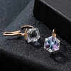 image:imageEVEVIC Austrian Crystal Cube Drop Leverback Earrings for Women  14K Rose GoldPlated HypoallergenicGeometric Cube EarringsCrystal Dangle StyleSecure Leverback ClosureGift for WomenVitrail Light