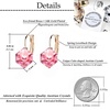 image:imageEVEVIC Austrian Crystal Cube Drop Leverback Earrings for Women  14K Rose GoldPlated HypoallergenicGeometric Cube EarringsCrystal Dangle StyleSecure Leverback ClosureGift for WomenPink