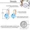 image:imageEVEVIC Austrian Crystal Cube Drop Leverback Earrings for Women  14K Rose GoldPlated HypoallergenicGeometric Cube EarringsCrystal Dangle StyleSecure Leverback ClosureGift for WomenAquamarine