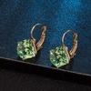 image:imageEVEVIC Austrian Crystal Cube Drop Leverback Earrings for Women  14K Rose GoldPlated HypoallergenicGeometric Cube EarringsCrystal Dangle StyleSecure Leverback ClosureGift for WomenGreen