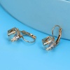 image:imageEVEVIC Austrian Crystal Cube Drop Leverback Earrings for Women  14K Rose GoldPlated HypoallergenicGeometric Cube EarringsCrystal Dangle StyleSecure Leverback ClosureGift for WomenLight Topaz